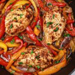 Easy Chicken with Red Peppers and Onions (One-Pan Recipe)